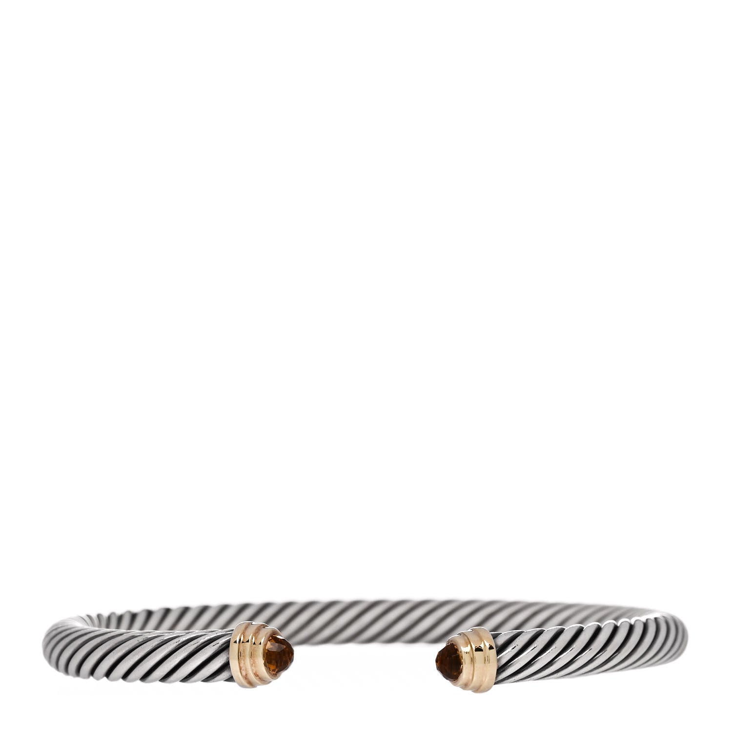 David Yurman Sterling Silver 14K Yellow Gold Citrine 5mm Cable Classics Petite Color Bracelet 1 of 3