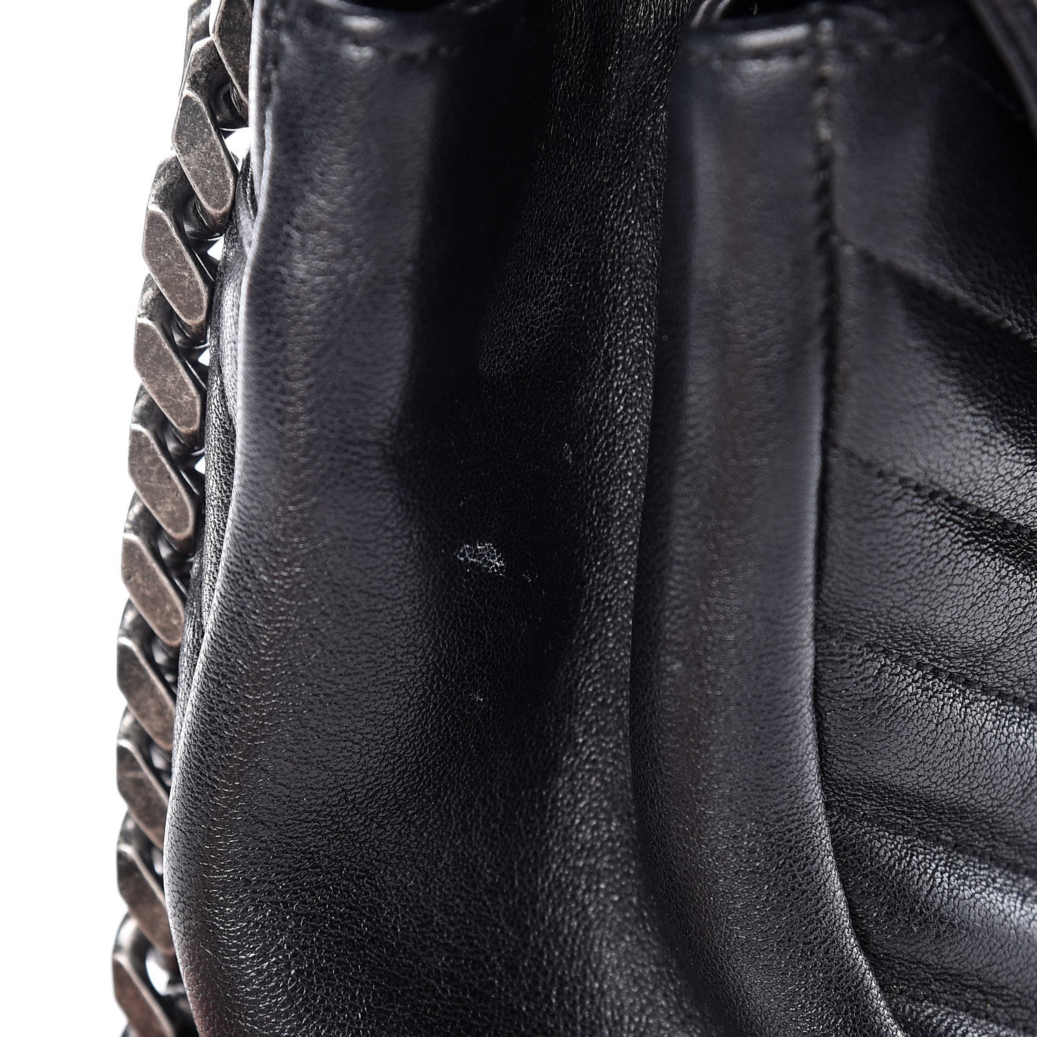 Saint Laurent Sheepskin Matelasse Chevron Monogram Large College Satchel Black 23 of 23