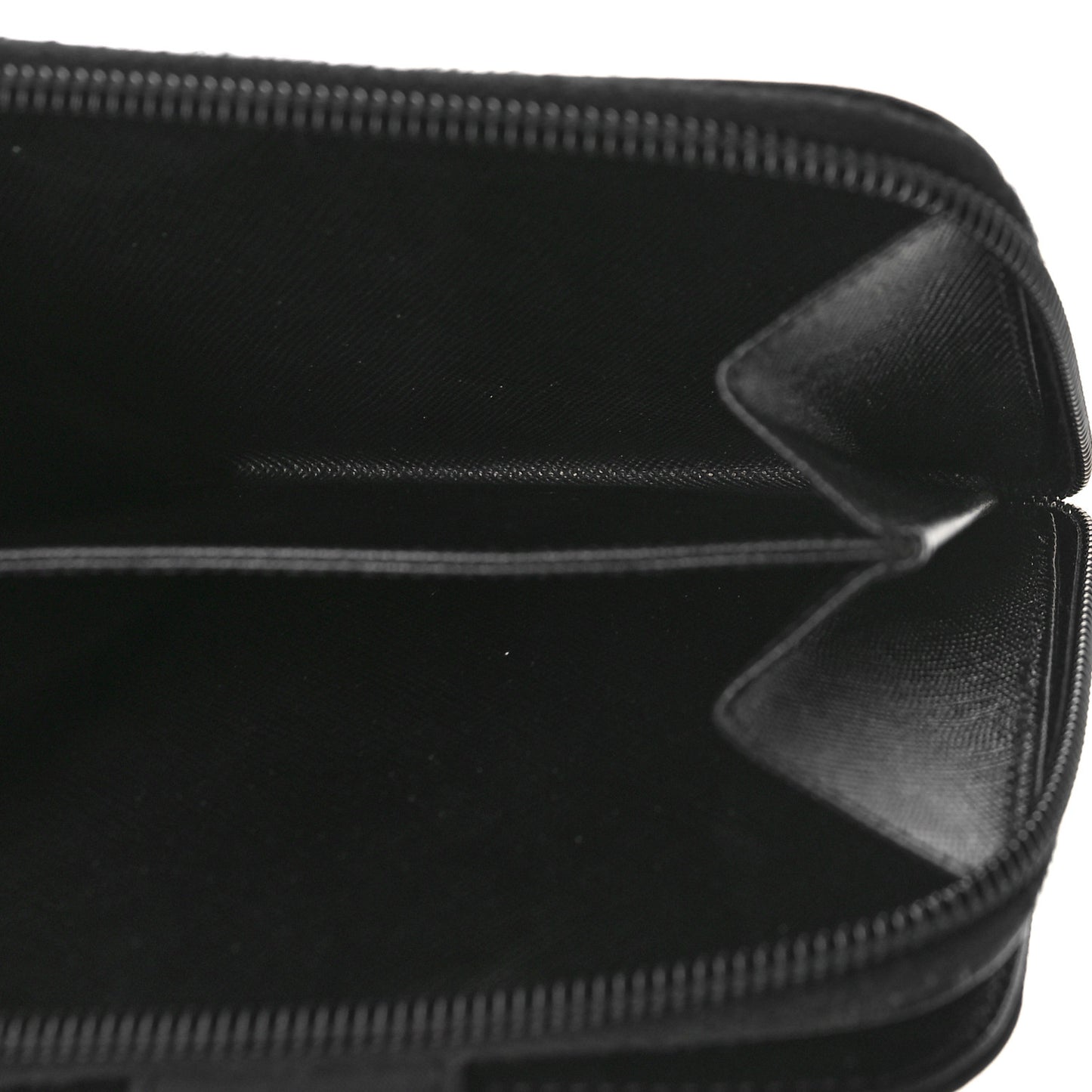 Tessuto Nylon Compact Zip Around Wallet Black