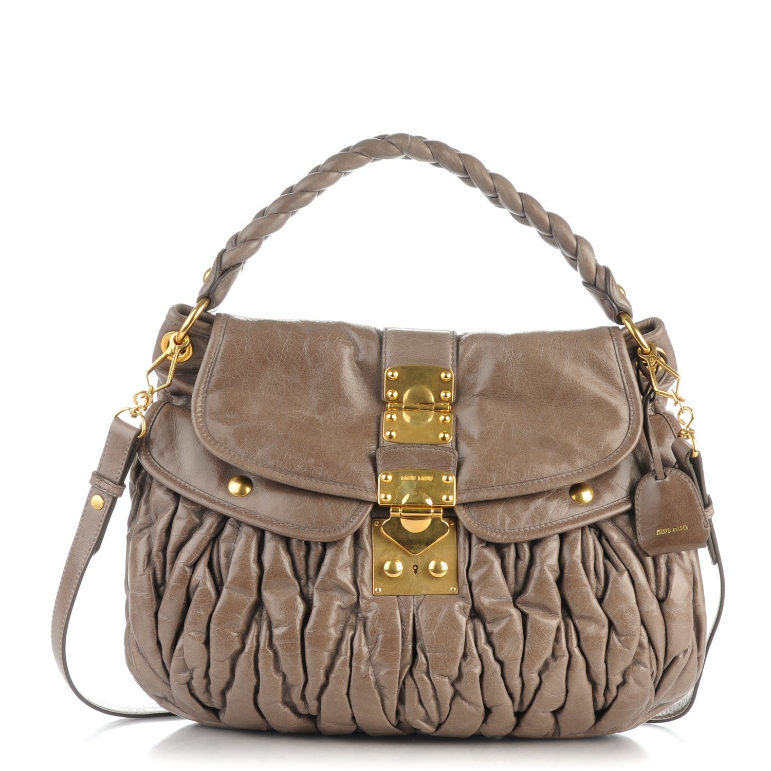 Miu Miu Nappa Matelasse Coffer Hobo Fumo 1 of 8
