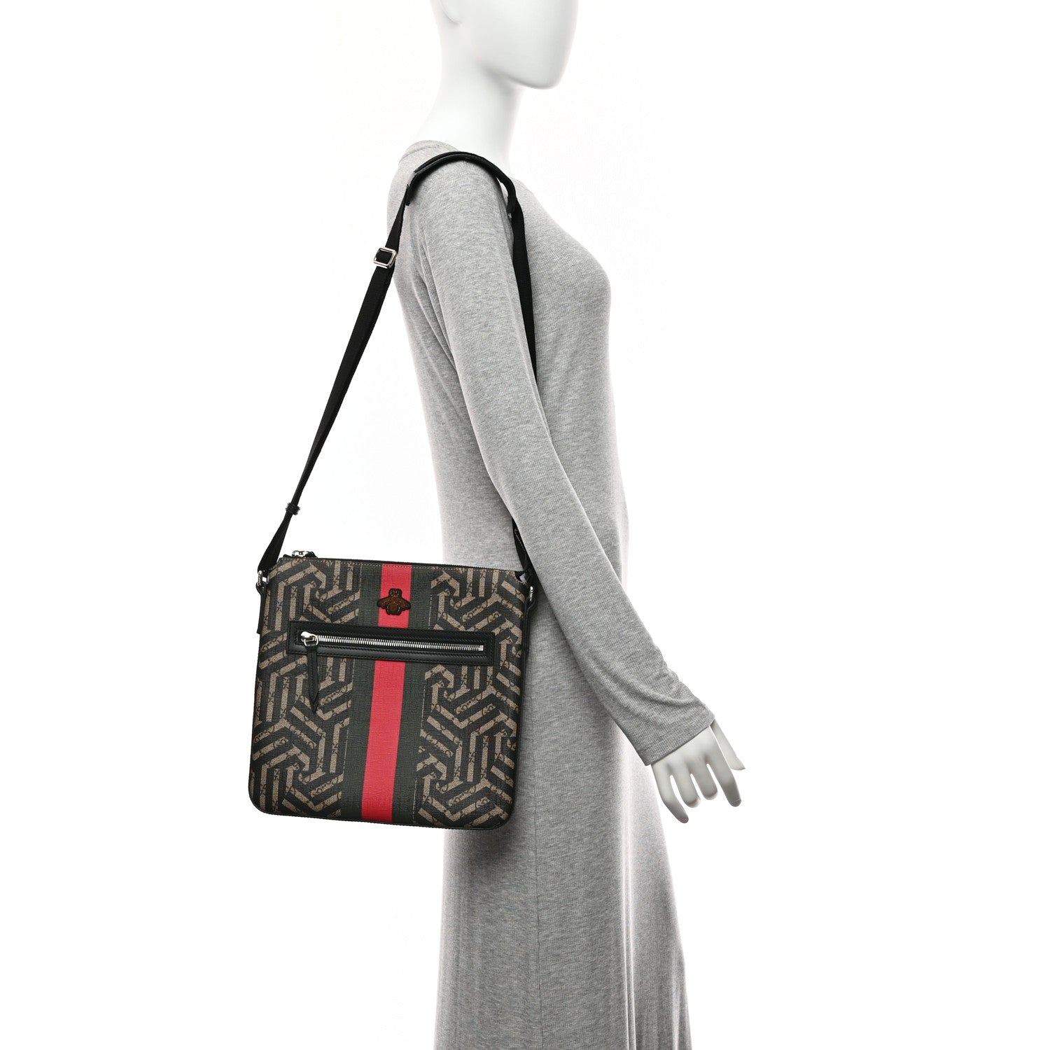 Gucci GG Supreme Monogram Caleido Web Messenger Beige Ebony 2 of 10