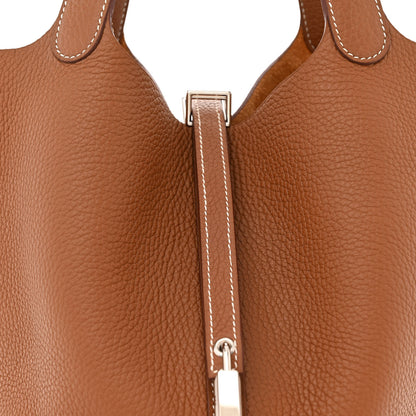 Hermes Taurillon Clemence Picotin Lock 22 MM Gold 8 of 11