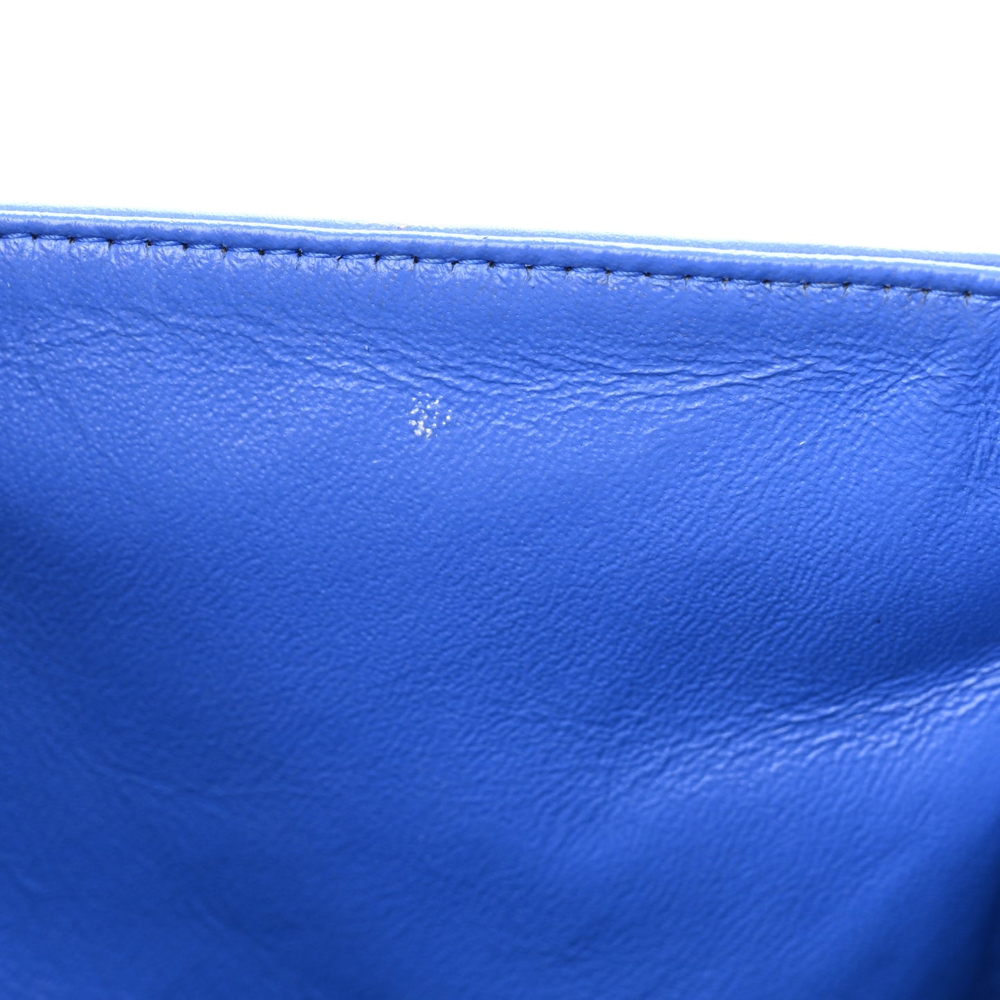 Patent Quilted Jumbo Double Flap Blue