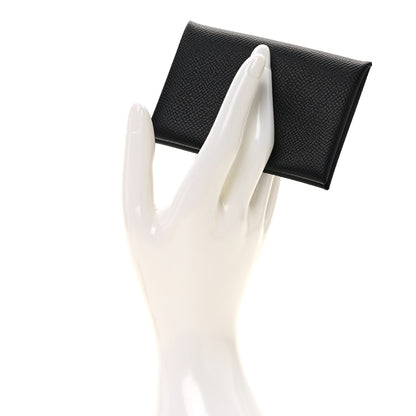 Hermes Epsom Calvi Card Case Black 2 of 7