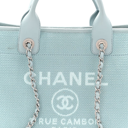 Chanel Mixed Fibers Small Deauville Tote Light Blue 9 of 11