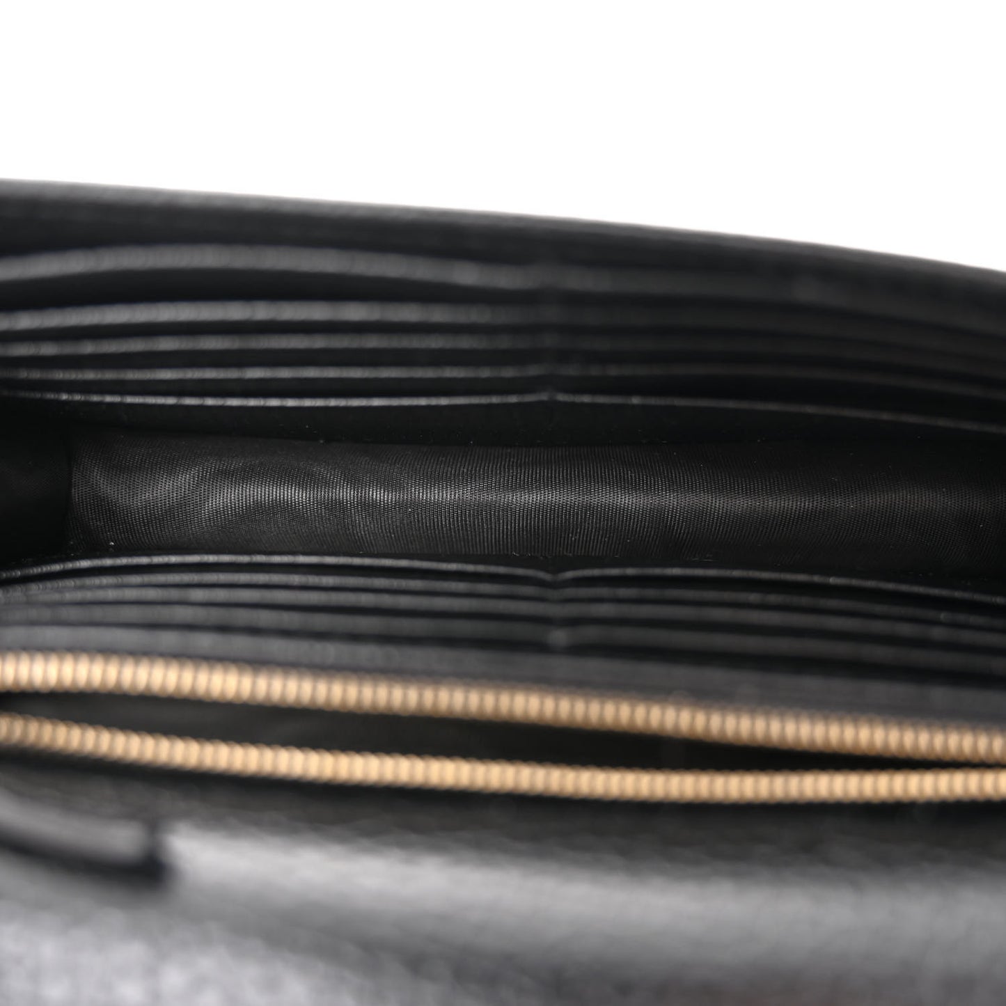 Dollar Calfskin Interlocking G Chain Wallet Black
