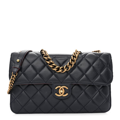 Chanel Calfskin Quilted Large Perfect Edge Flap Navy 1 of 12