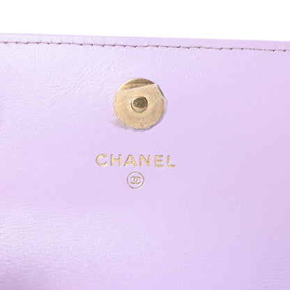 Chanel Gradient Metallic Lambskin Quilted Flap Chain Belt Bag Pink Purple Green 6 of 10