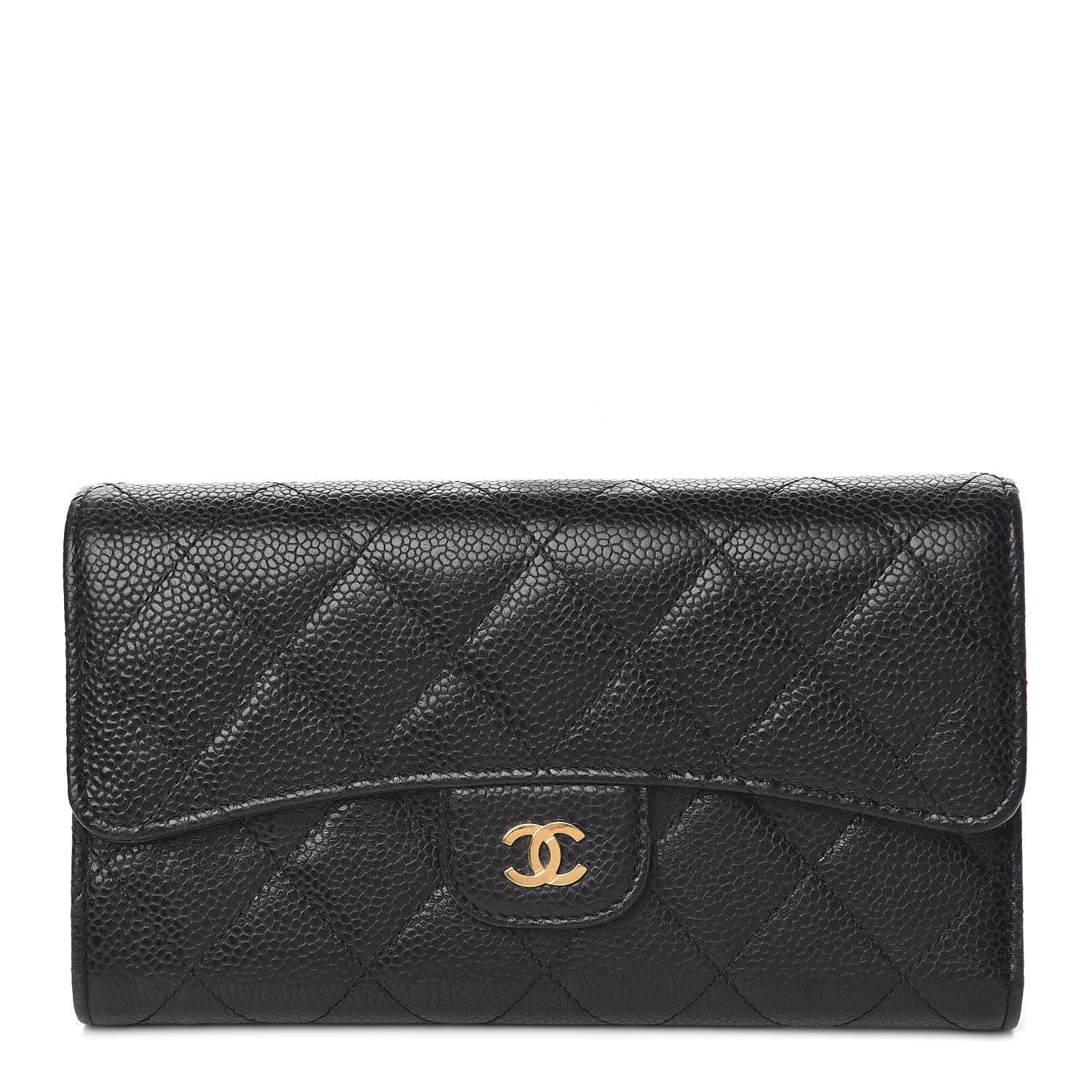 Chanel Caviar Quilted Large Flap Wallet Black 1 of 13
