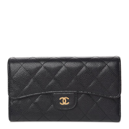 Chanel Caviar Quilted Large Flap Wallet Black 1 of 13