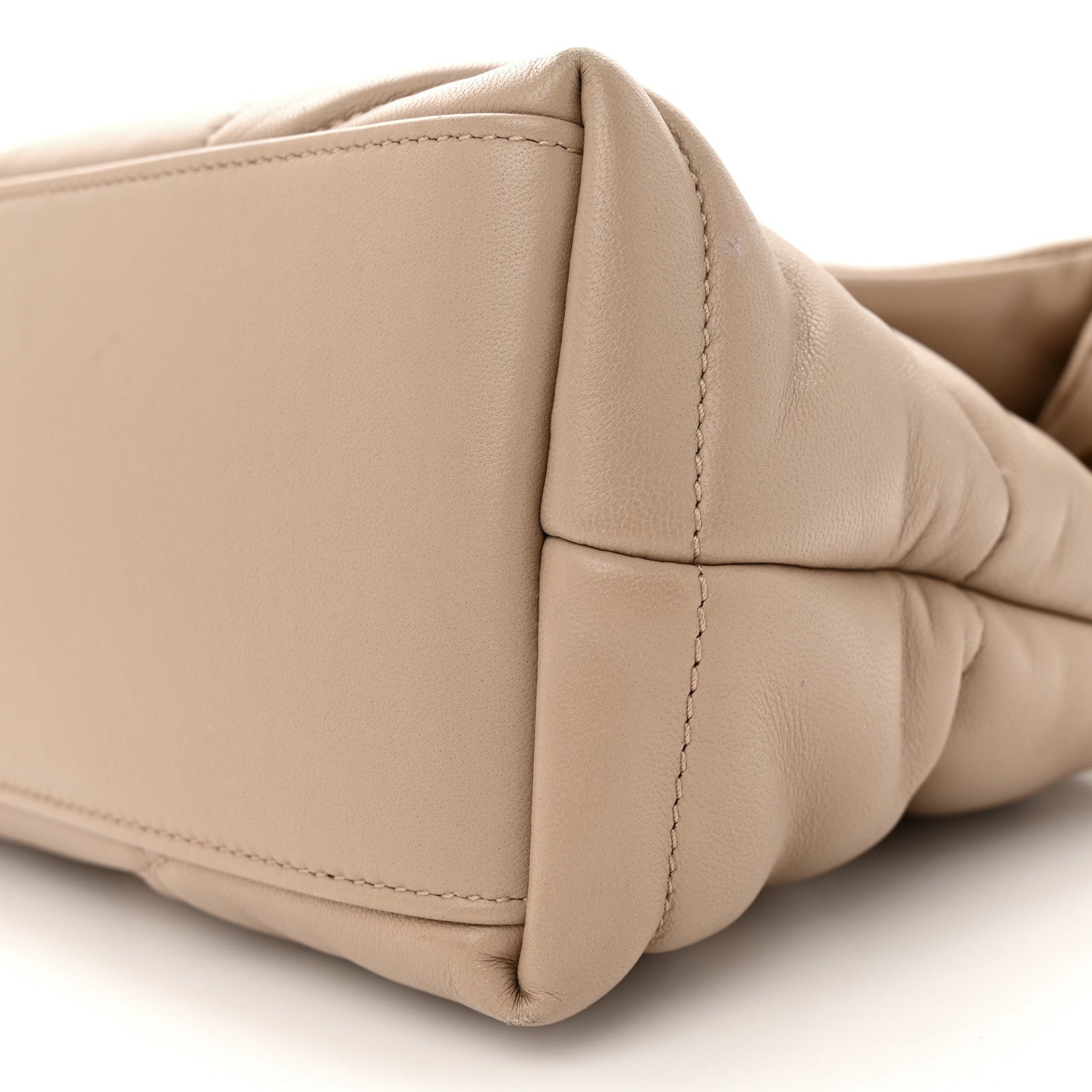 Saint Laurent Lambskin Quilted Small Loulou Puffer Monogram Chain Satchel Dark Beige 10 of 13