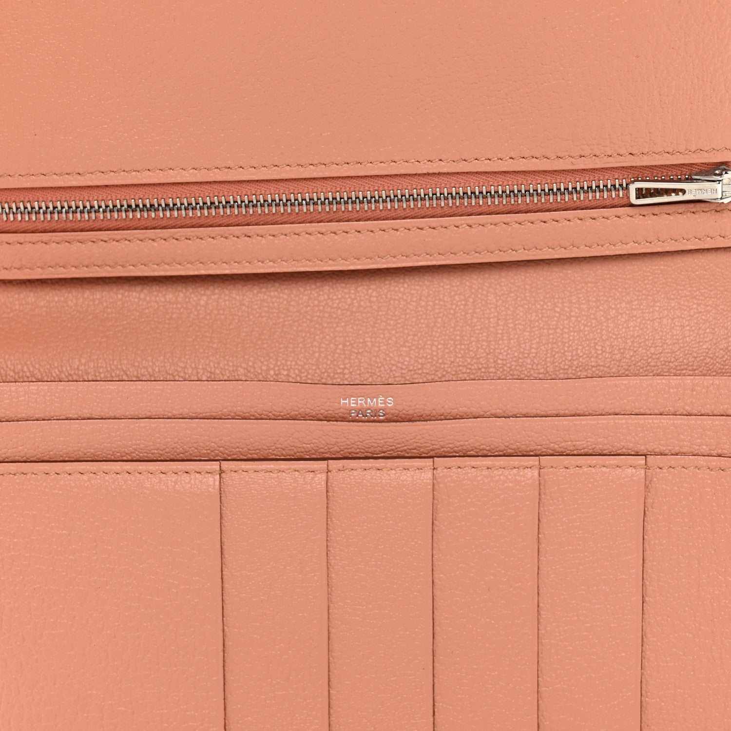 Hermes Ostrich Bearn Gusset Wallet Terre Cuite 5 of 9