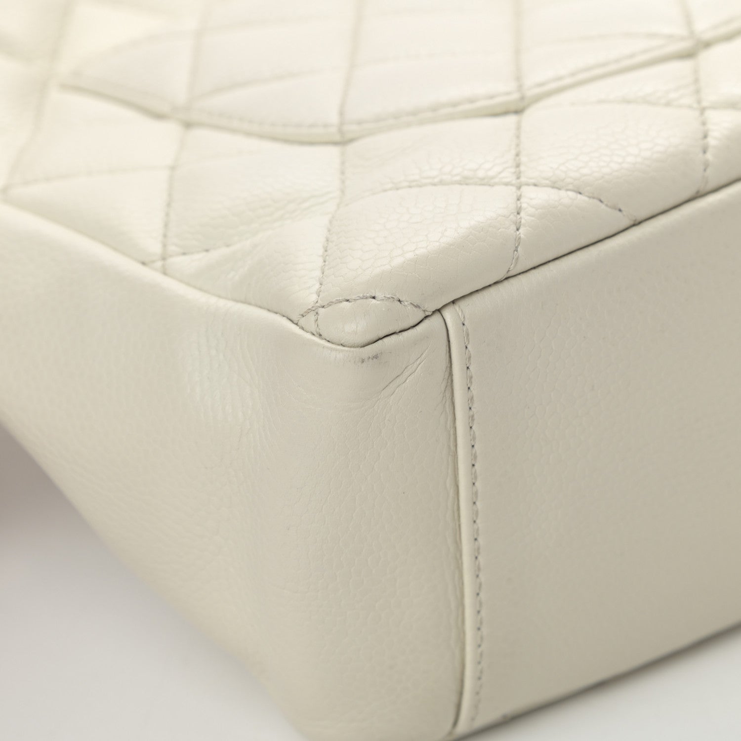 Chanel Caviar Quilted Petit Shopping Tote PST White 14 of 16