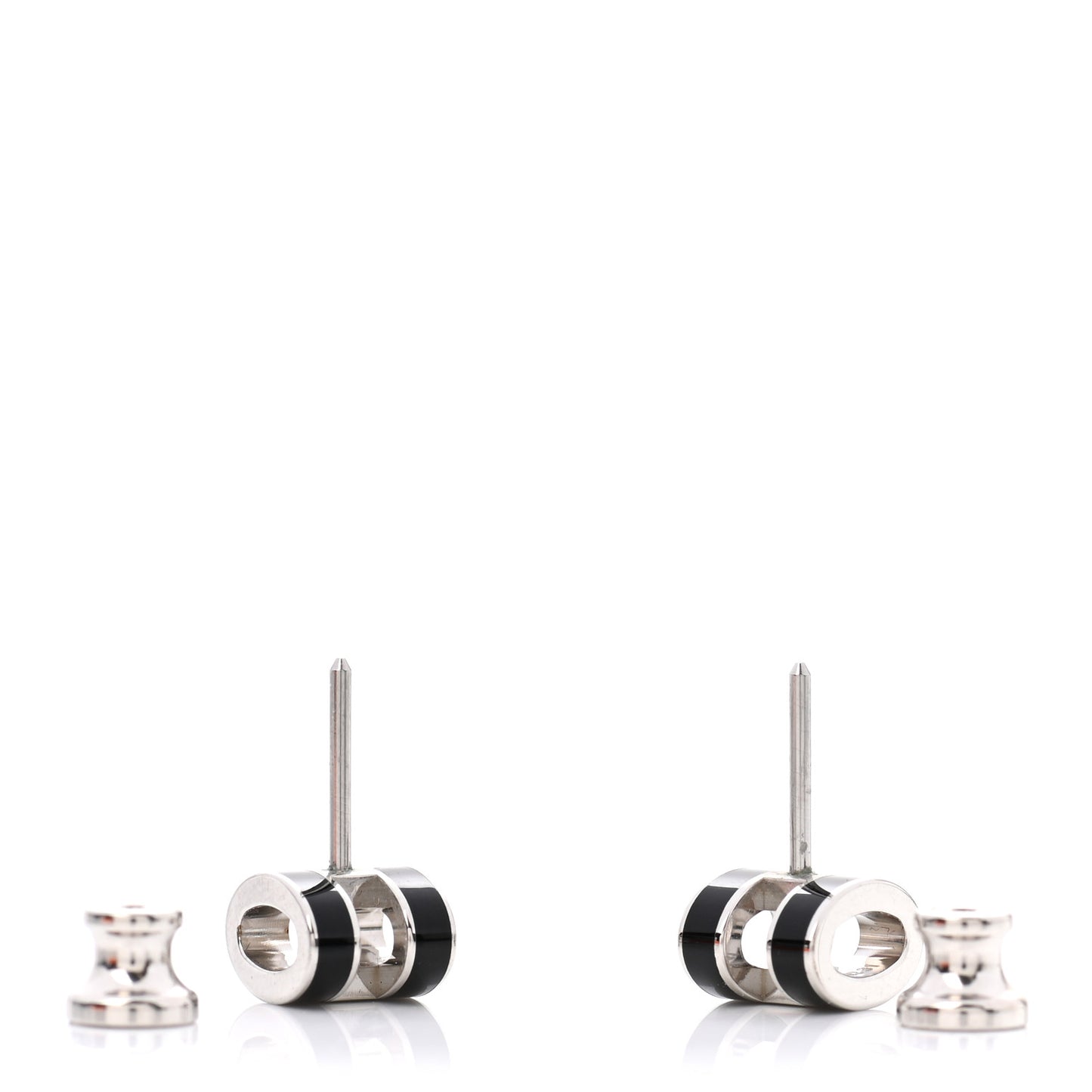 Palladium Lacquered Mini Pop H Earrings Black