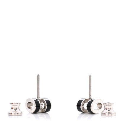 Hermes Palladium Lacquered Mini Pop H Earrings Black 3 of 6