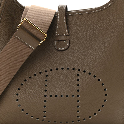 Hermes Taurillon Clemence Evelyne III PM Etoupe 8 of 10