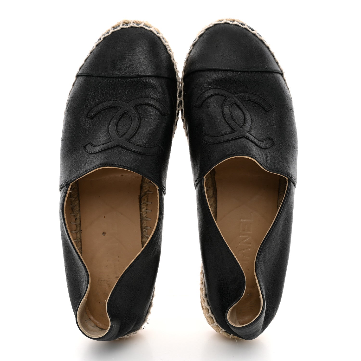 Chanel Lambskin CC Espadrilles 37 Black 1937361 – FASHIONPHILE
