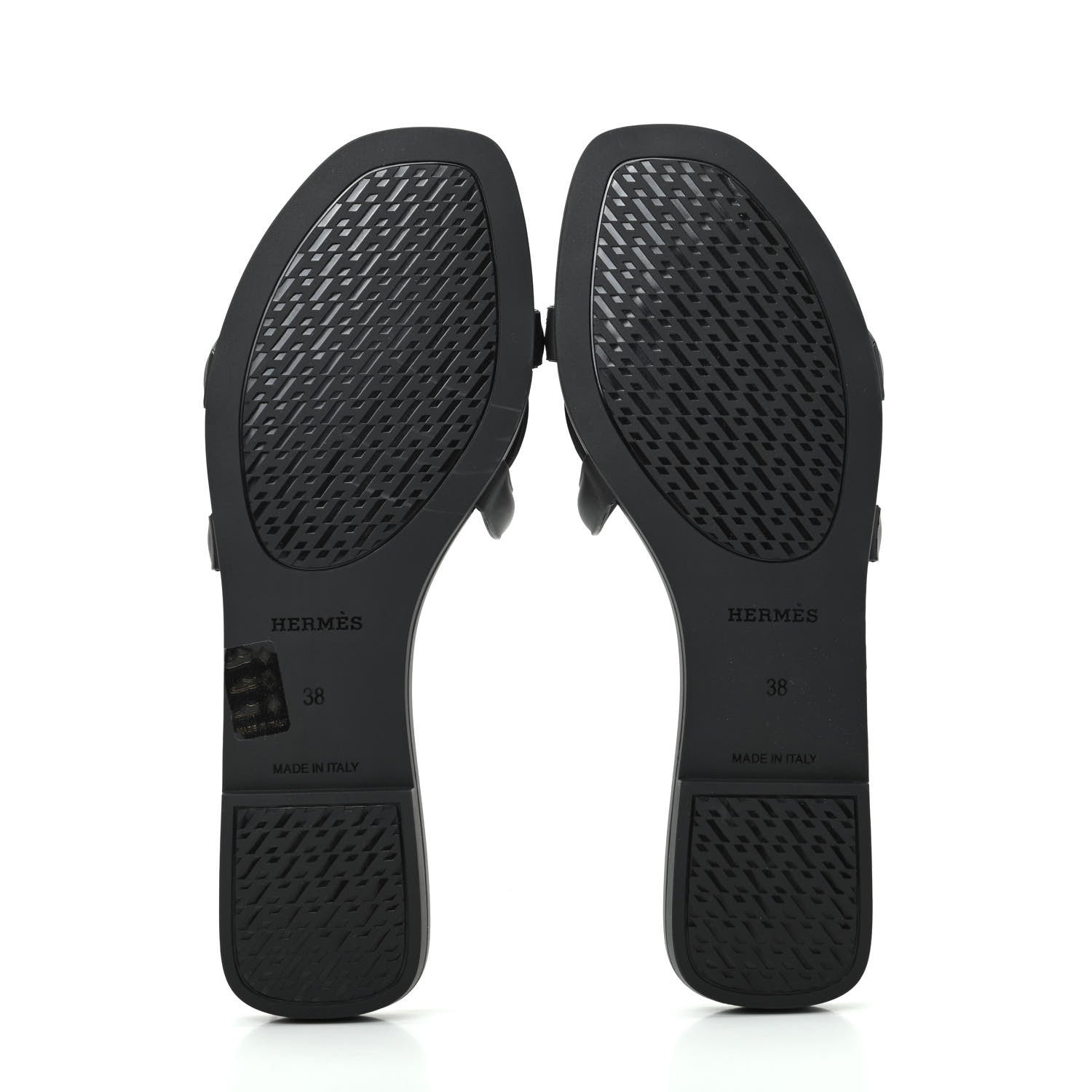 Hermes Rubber Aloha Sandals 38 Black 6 of 11