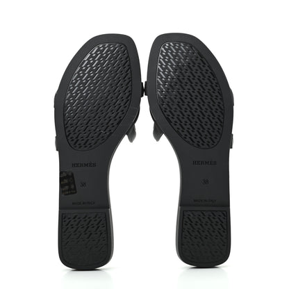 Hermes Rubber Aloha Sandals 38 Black 6 of 11