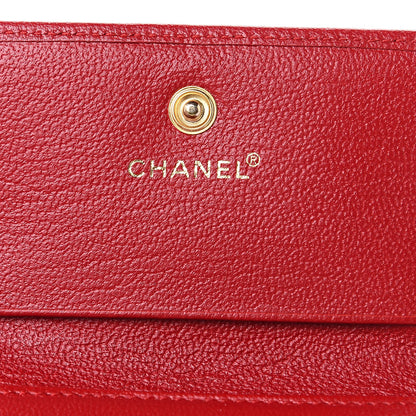 Chanel Goatskin Compact Double Sided Wallet Red 6 of 9