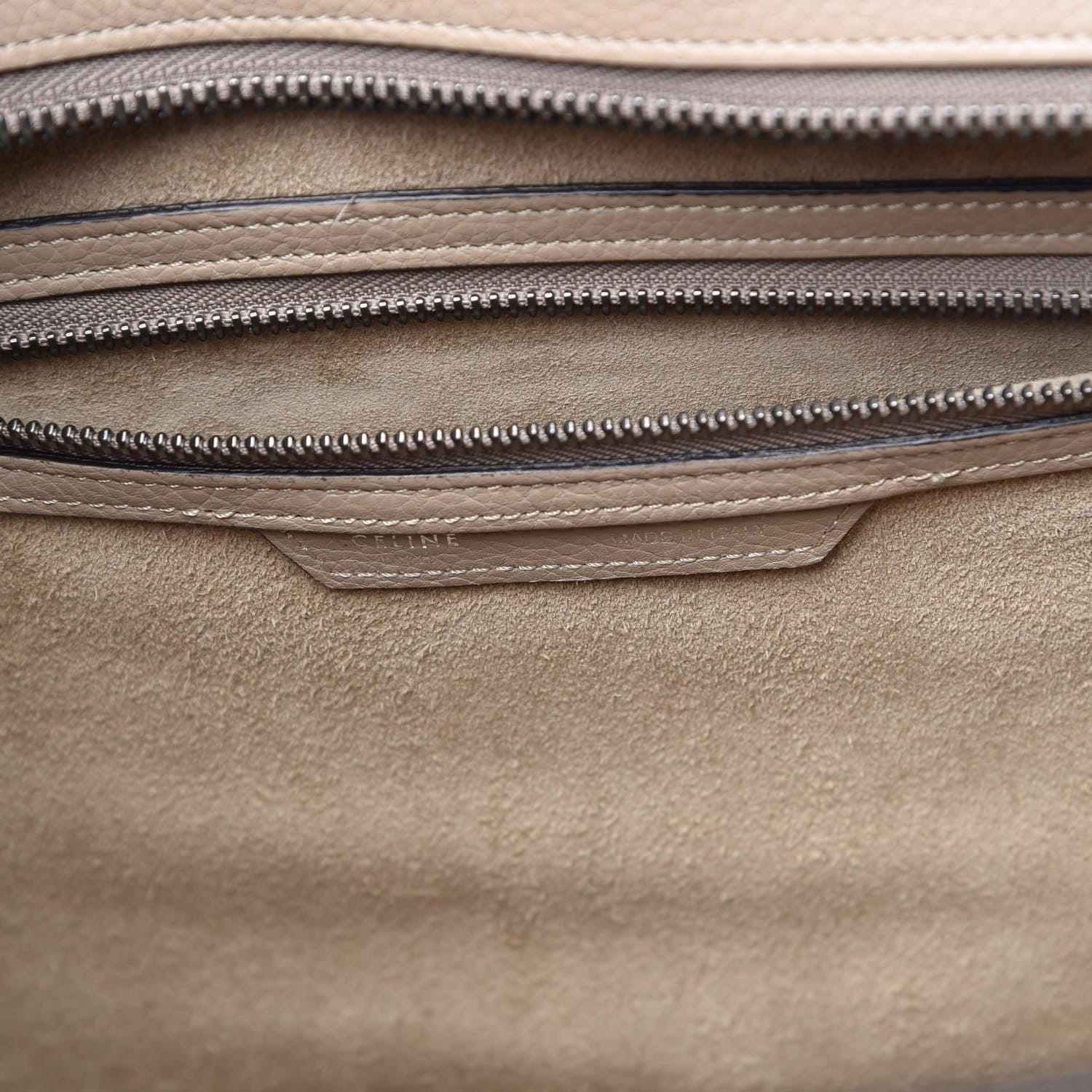 Celine Drummed Calfskin Mini Luggage Dune 6 of 11