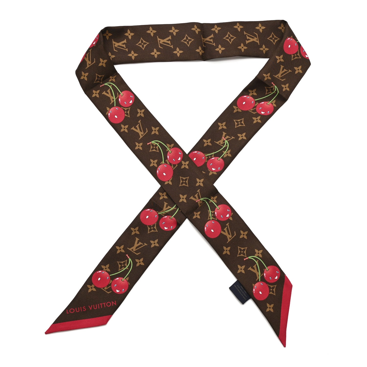 Louis Vuitton LV X TM Silk Monogram Cerises Bandeau Brown 1 of 3