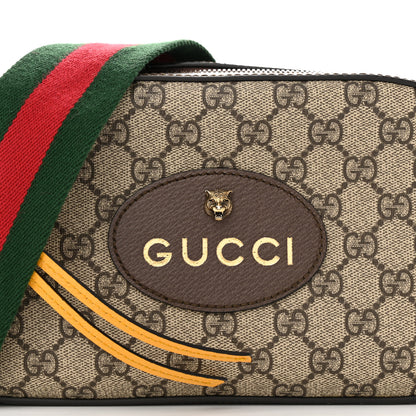 Gucci GG Supreme Monogram Web Neo Vintage Shoulder Bag Beige New Acero Crop 8 of 13