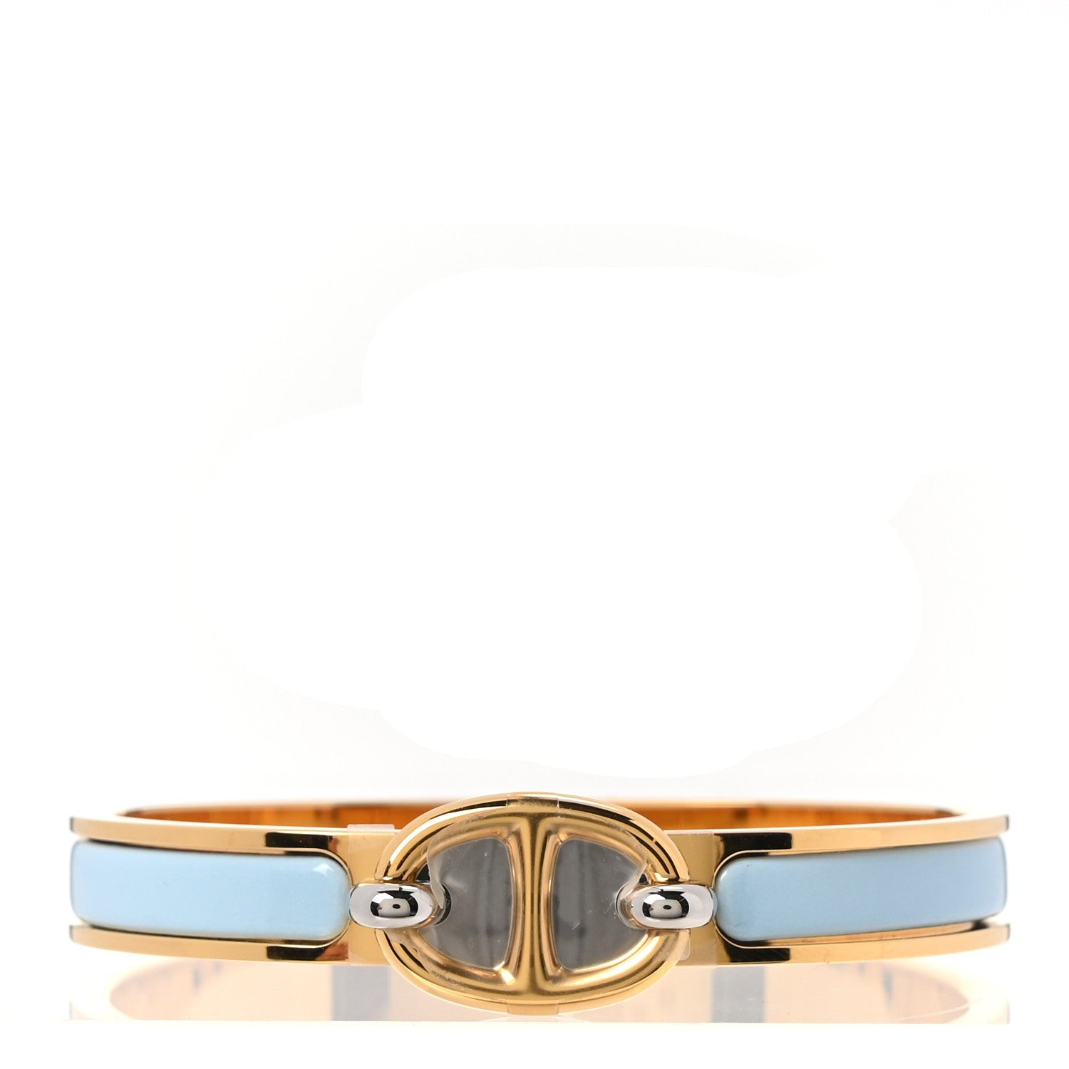 Hermes Enamel Mini Clic Chaine d'Ancre Bracelet PM Bleu Ciel 1 of 5
