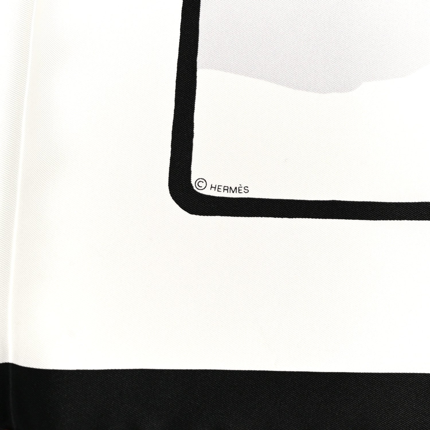 Hermes Silk Swinging Saint Germain Scarf 70 White Black Rouge 5 of 6