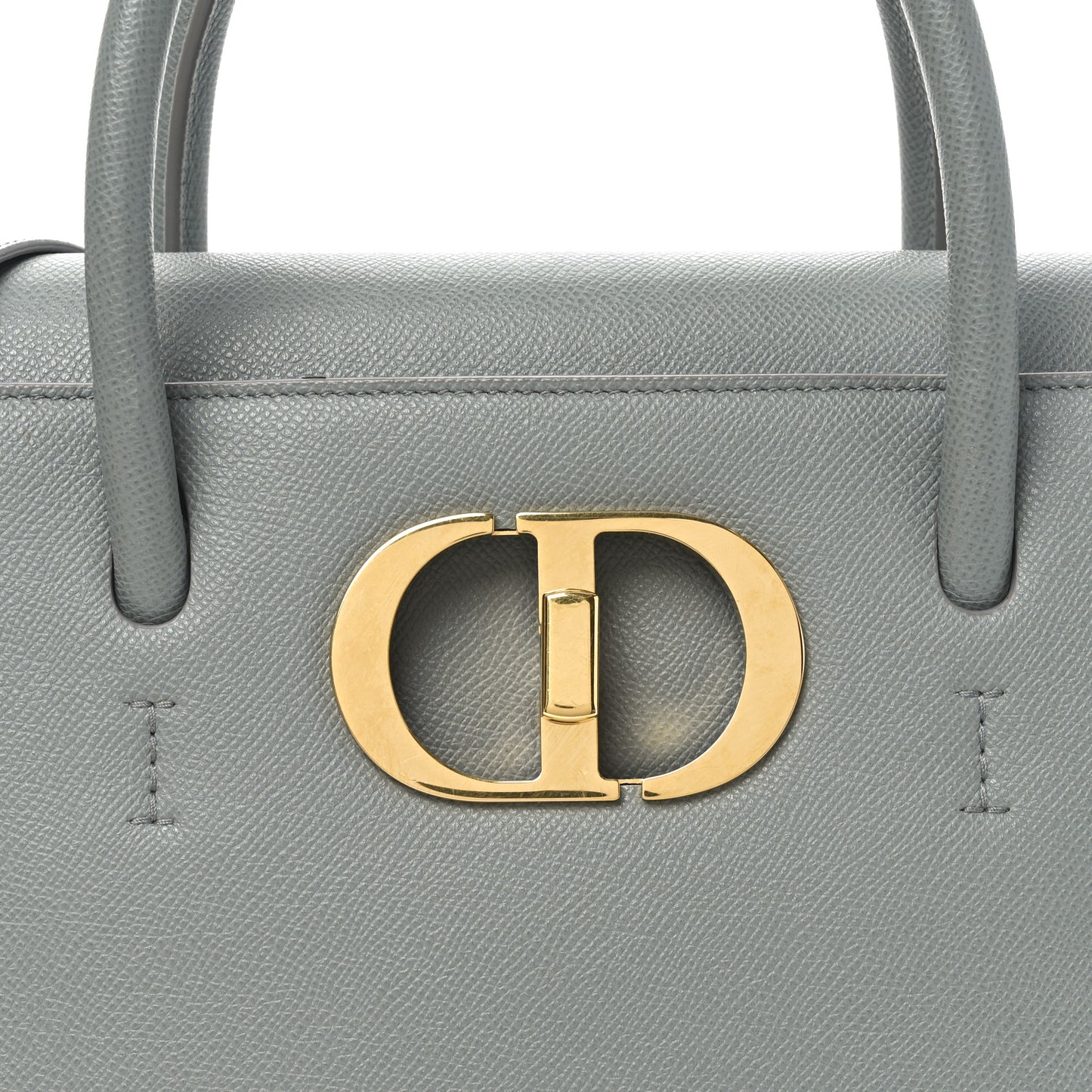 Grained Calfskin Large St. Honore Tote Grey Stone