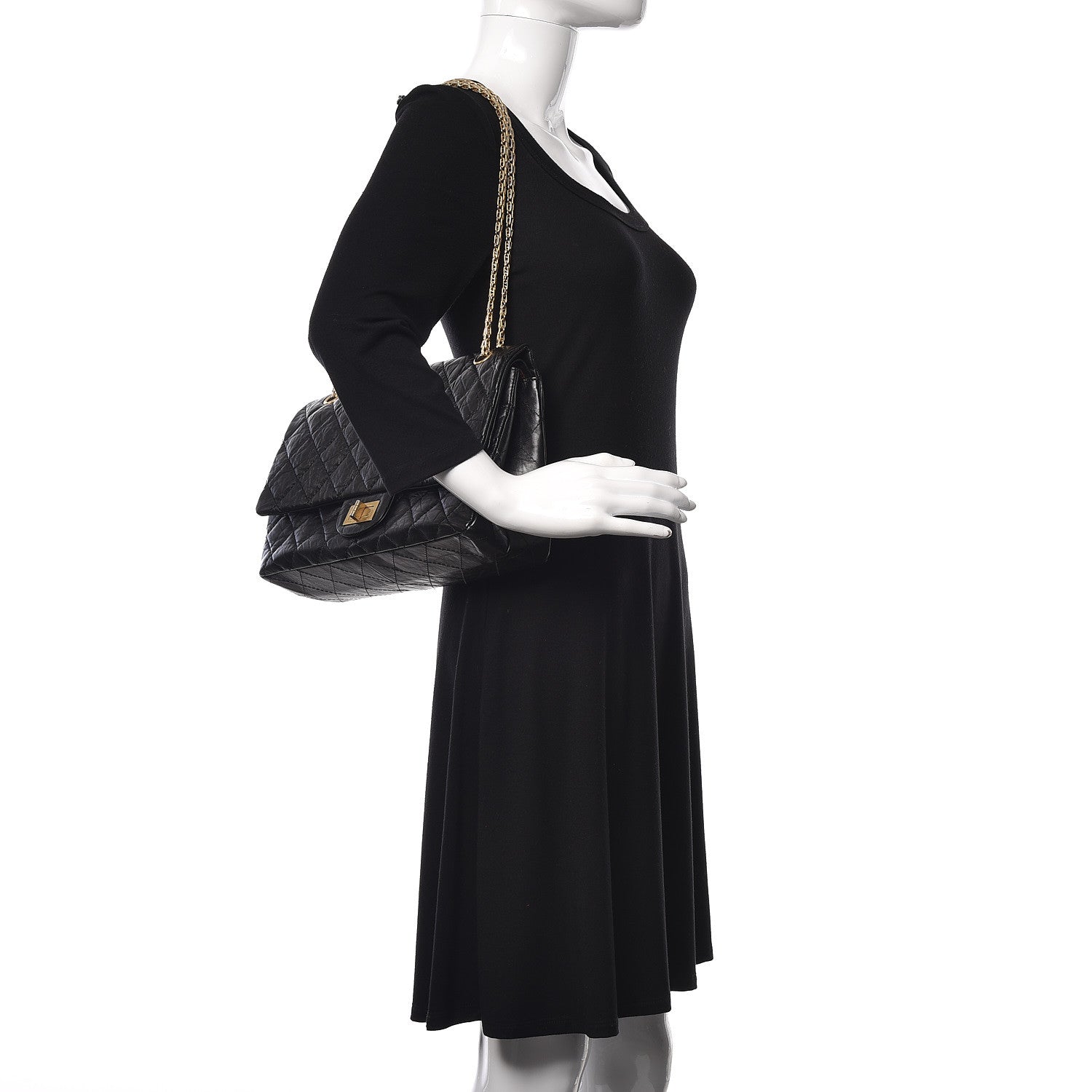 Chanel Aged Calfskin Quilted 2.55 Reissue 227 Flap Black 2 of 9