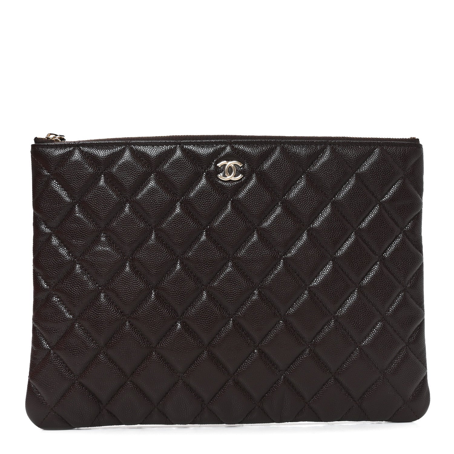 Chanel Caviar Quilted Medium Cosmetic Case Brown 1 of 11
