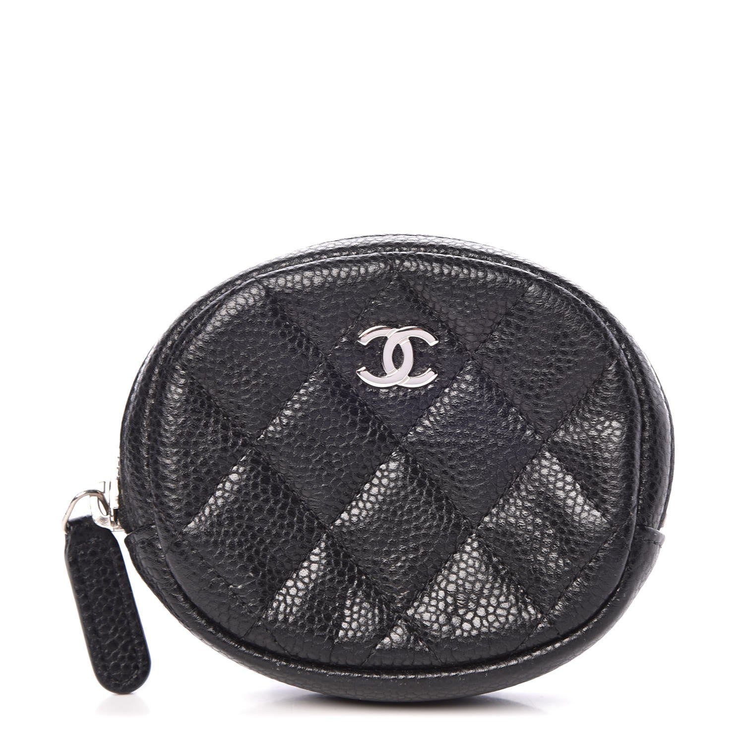 Chanel Metallic Caviar Quilted Zip Around Classic Coin Purse Black 1 of 8