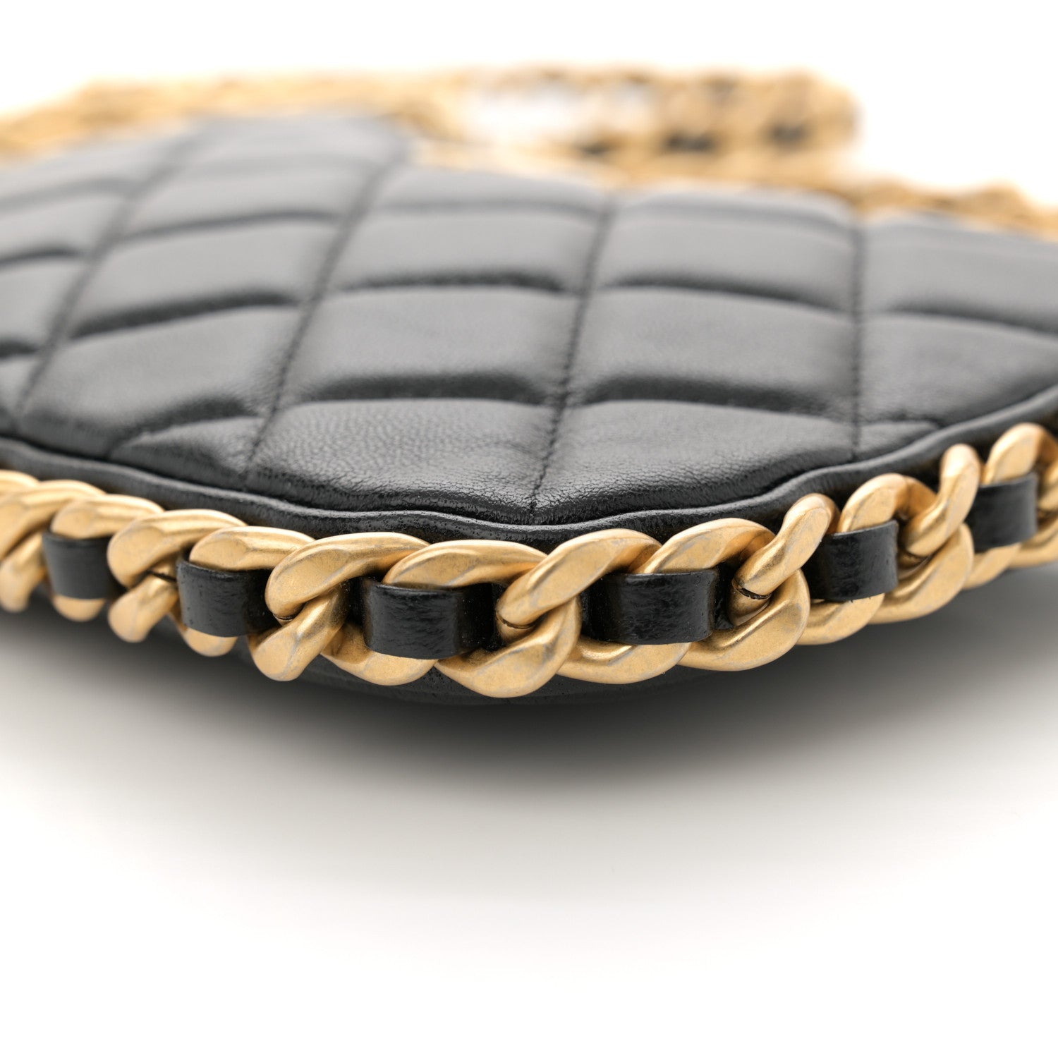 Chanel Lambskin Quilted Chain Around Top Handle Mini Bag Black 10 of 10