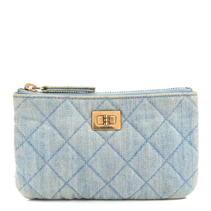 Chanel Denim Quilted Small Reissue Cosmetic Case Blue 1 of 7