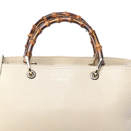 Gucci Pebbled Calfskin Medium Bamboo Shopper Tote Off White 13 of 13