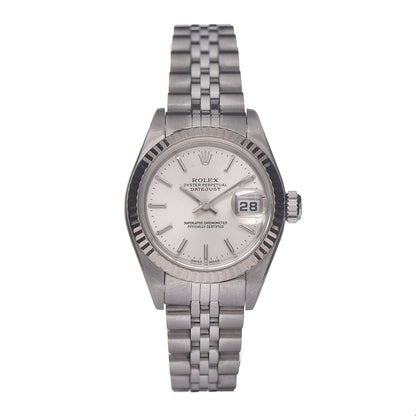 Rolex Stainless Steel 18K White Gold 26mm Oyster Perpetual Datejust Watch Silver 79174 1 of 8