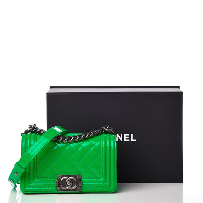 Chanel Patent Quilted Small Boy Flap Green 11 of 11