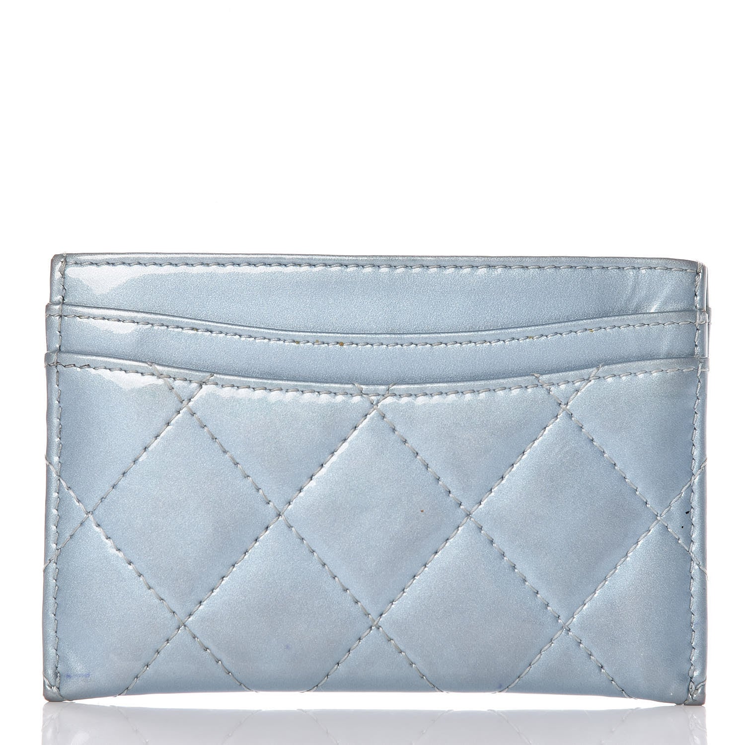 Chanel Patent Calfskin Quilted Card Holder Light Blue 13 of 17