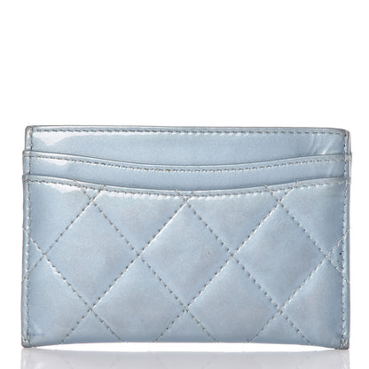 Chanel Patent Calfskin Quilted Card Holder Light Blue 13 of 17