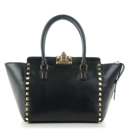 Valentino Garavani Vitello Small Rockstud Double Handle Tote Black 1 of 7