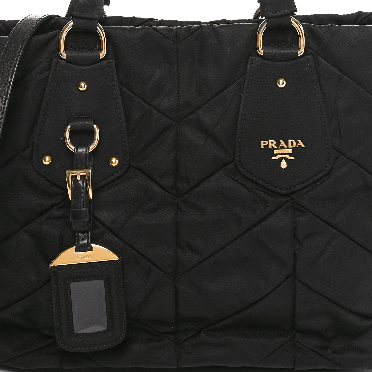 Prada Tessuto Nylon Chevron Quilted Tote Black 1862776 – FASHIONPHILE