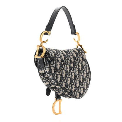 Christian Dior Oblique Mini Saddle Bag Blue 2 of 12