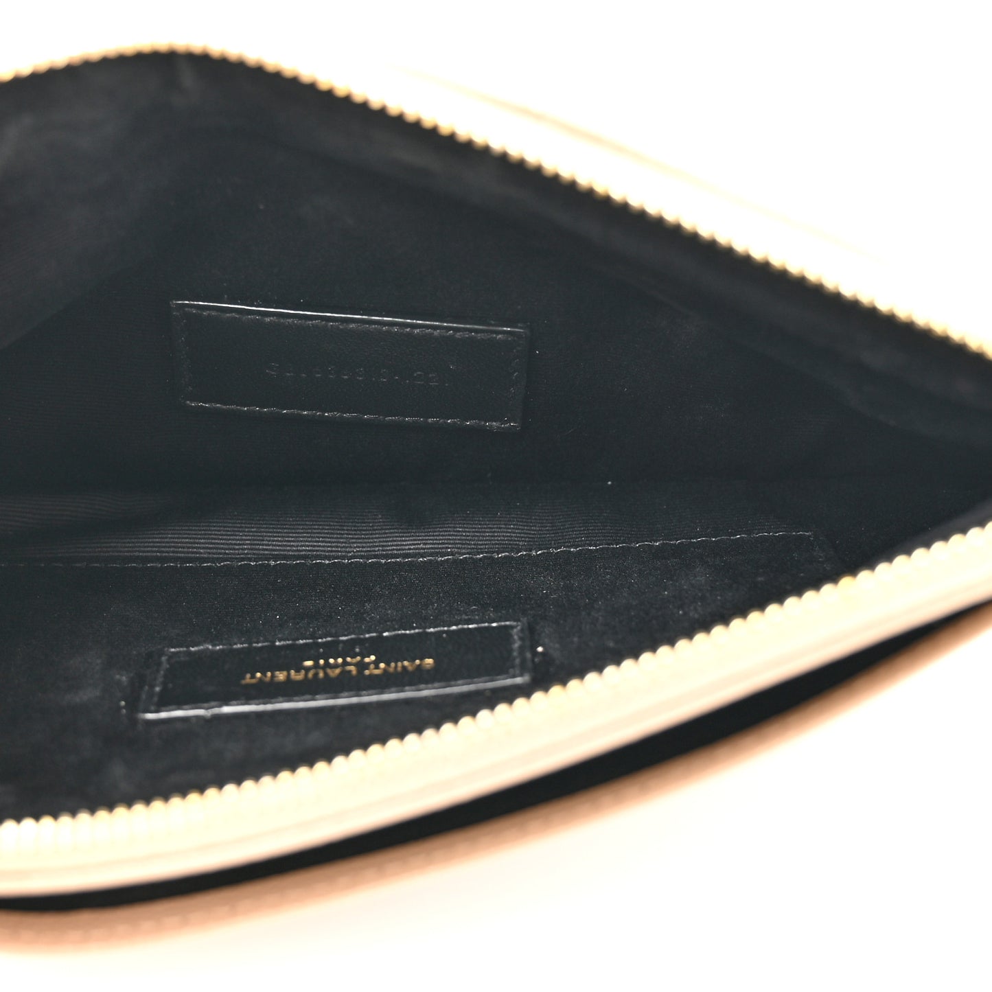 Grain De Poudre Chevron Monogram Large Bill Pouch Dark Beige