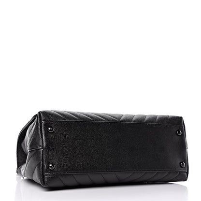 Chanel Caviar Chevron Quilted Small Coco Handle Flap So Black 4 of 9
