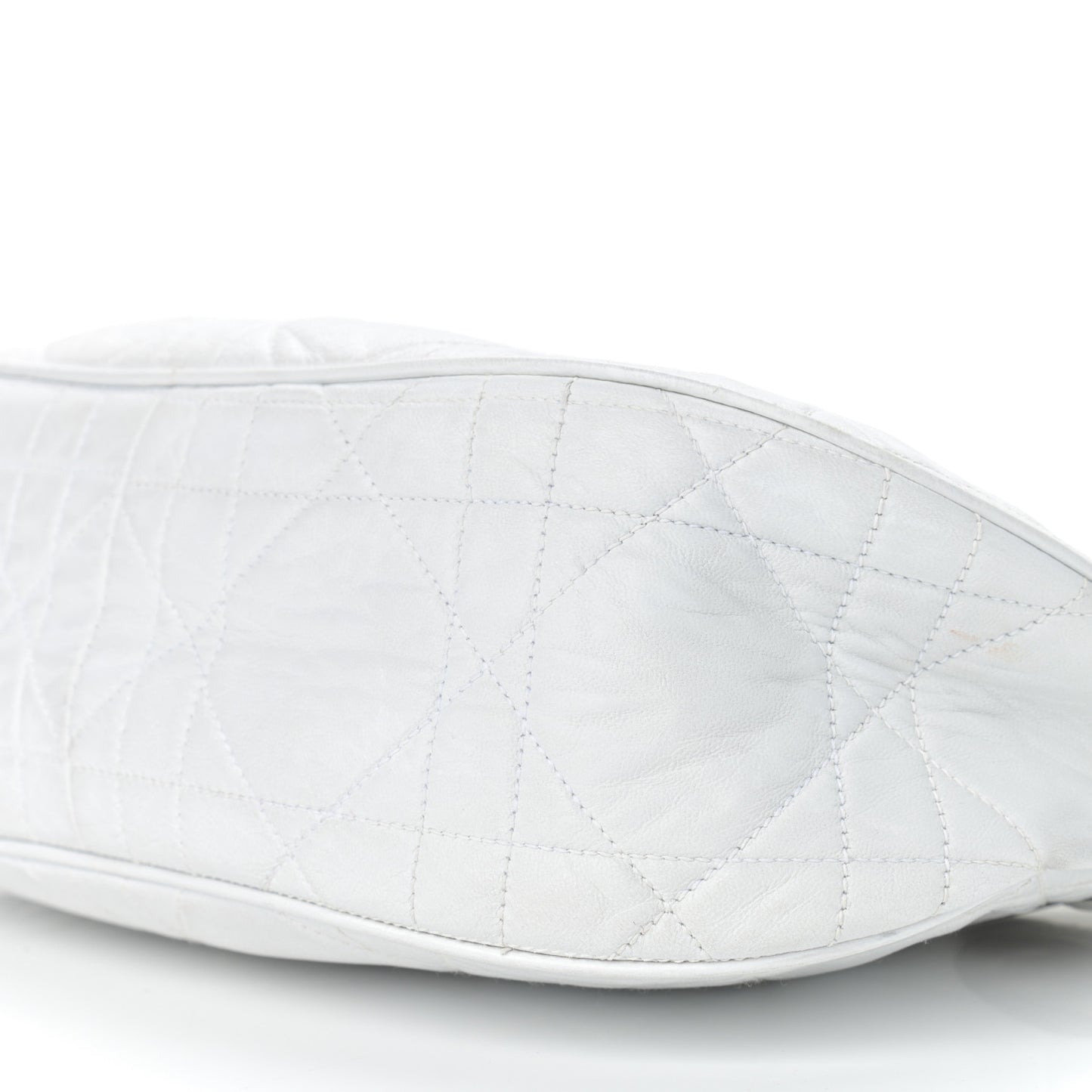 Lambskin Cannage Small Hobo White