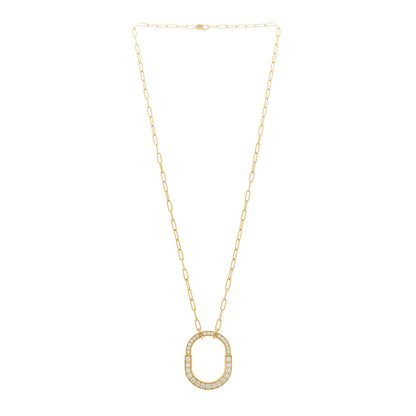 Tiffany 18K Yellow Gold Diamond Medium Lock Pave Pendant Necklace 2 of 6