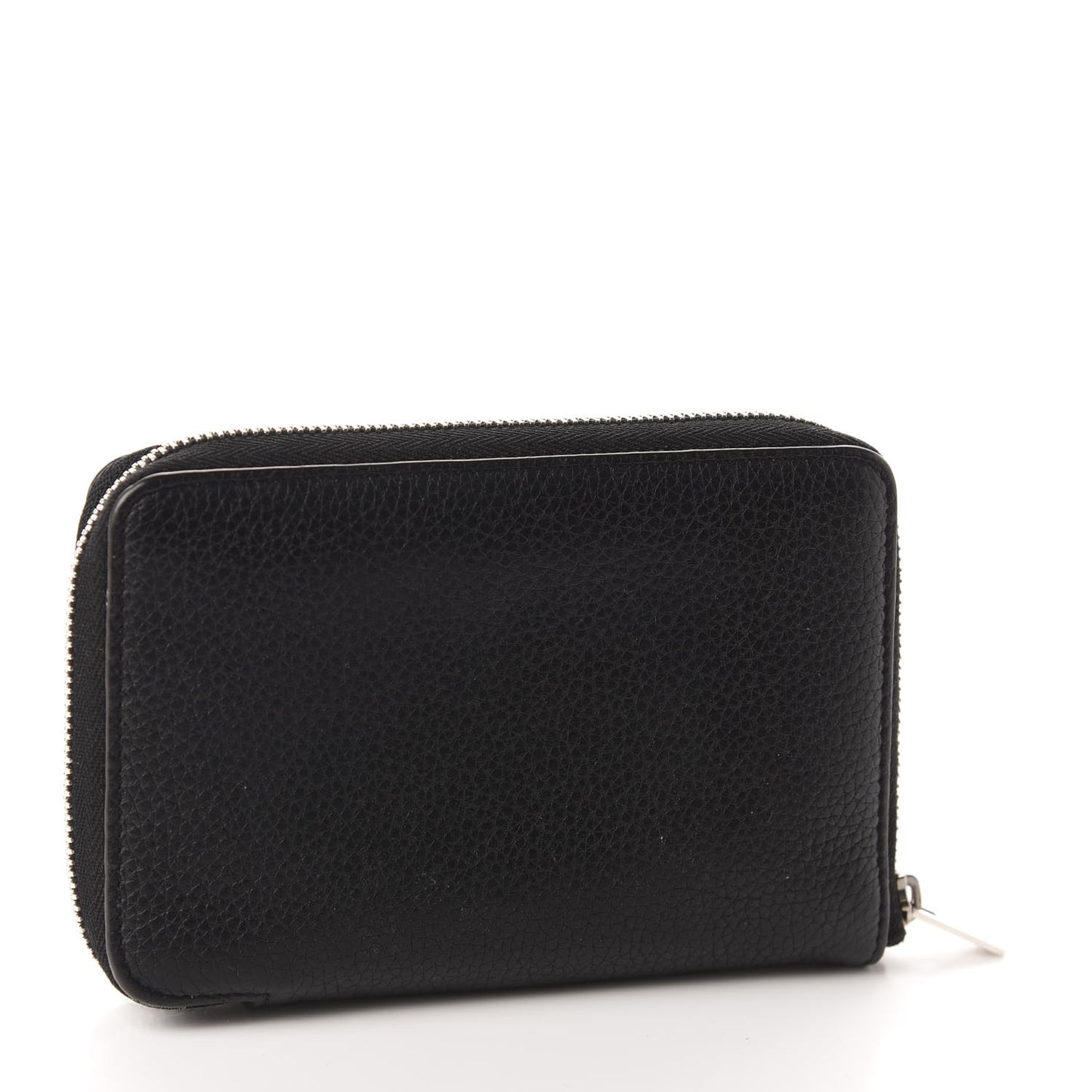 Drummed Calfskin Zip Around Multifunction Wallet Black Citron