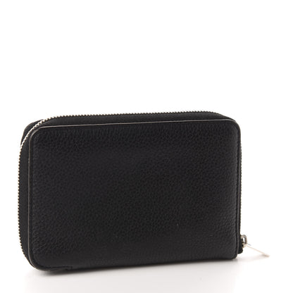 Celine Drummed Calfskin Zip Around Multifunction Wallet Black Citron 3 of 7
