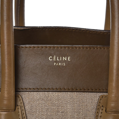 Celine Calfskin Linen Mini Tri-Color Luggage Khaki 7 of 22